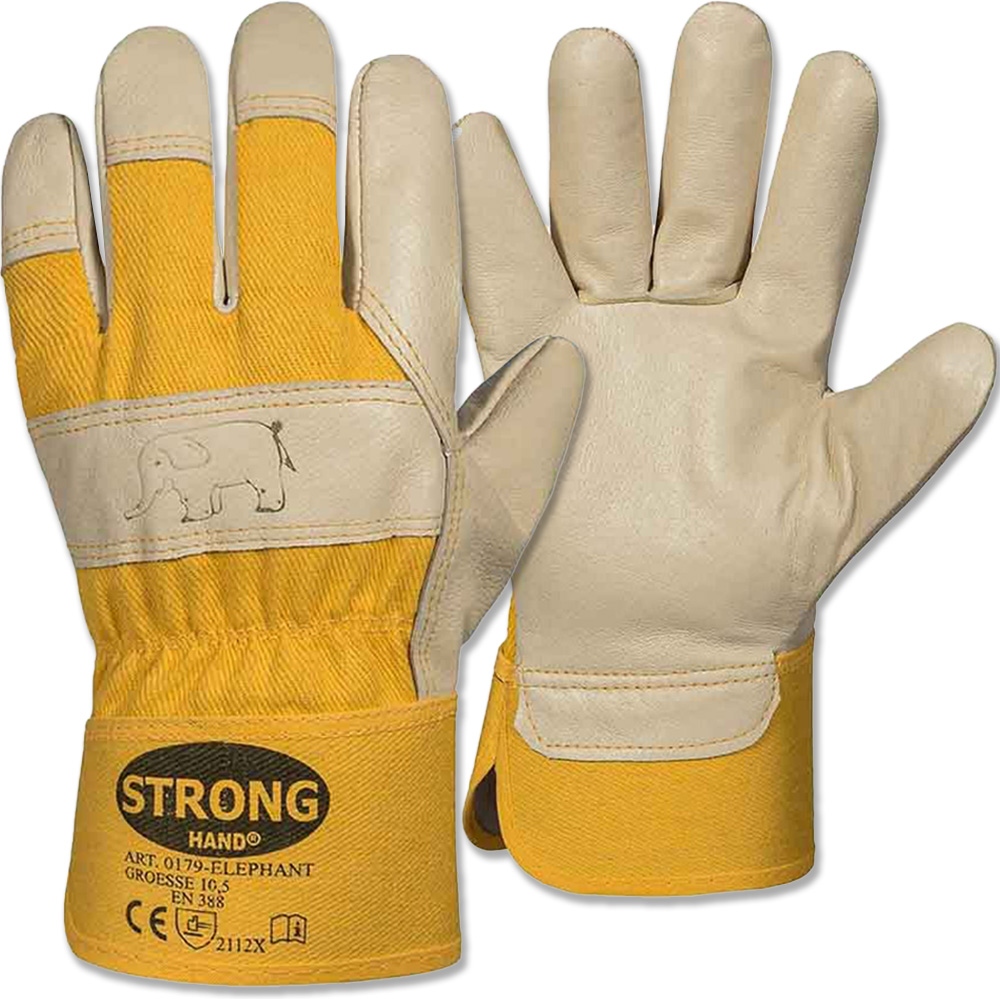 Stronghand 0179 ELEPHANT Pig Leather Safety Gloves size 10.5