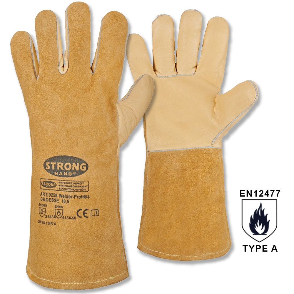 Stronghand 0259 WELDER-PROFI 4 Cowhide Leather Safety Gloves type A