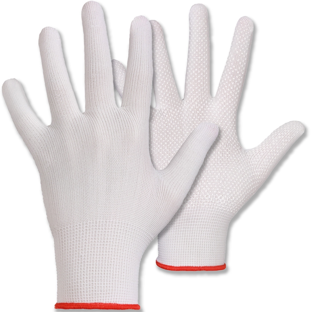 Stronghand 0328 WEIFANG PVC dotted Nylon Fine Knit Gloves white 6-11