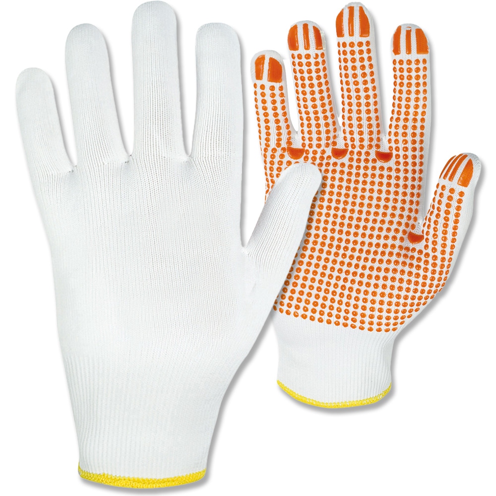 Stronghand 0364 FUZHOU PVC dotted Nylon Knit Gloves white/red 7-11