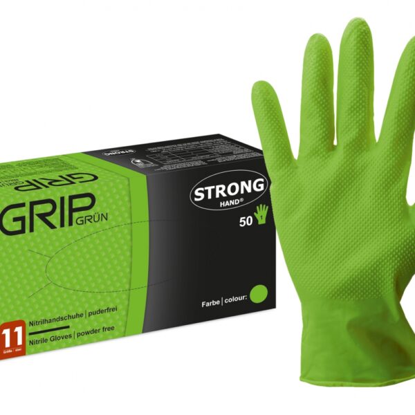 Stronghand 0425 Grip nitrile gloves powder free green 50 pieces box