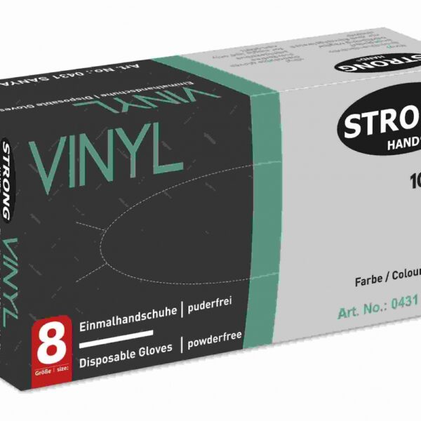 Stronghand 0431 SANYA Box of 100 vinyl disposable gloves EN420