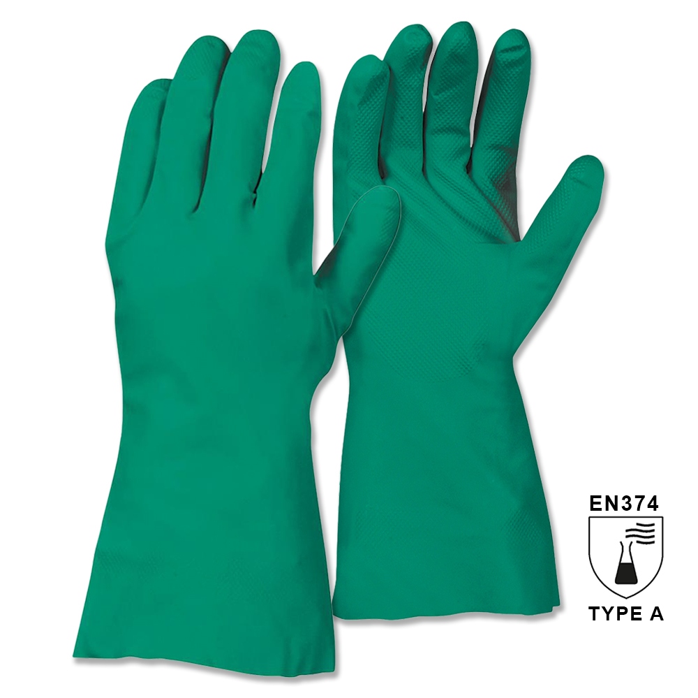Stronghand 0457 VANCOUVER Nitrile chemical safety gloves green EN374-5
