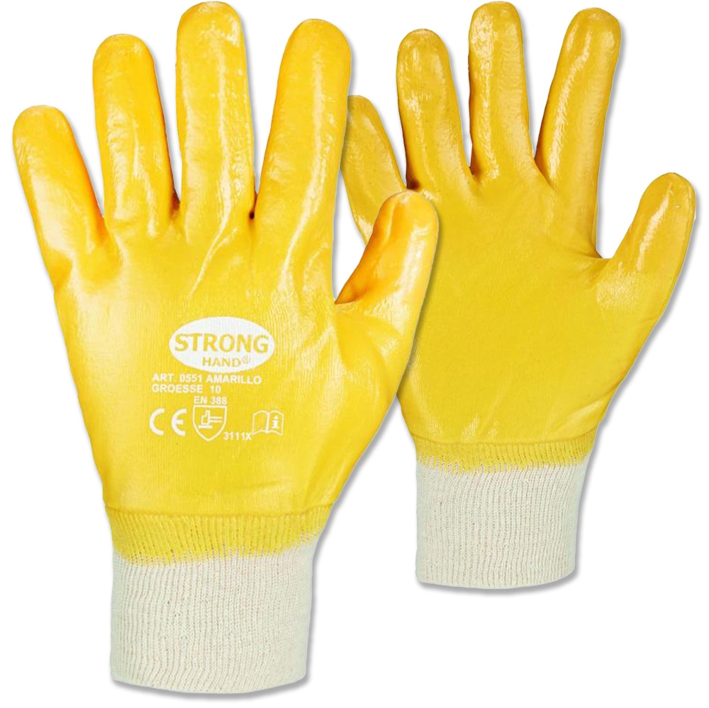 Stronghand 0551 AMARILLO Fully coated Nitrile Safety Gloves 8-11