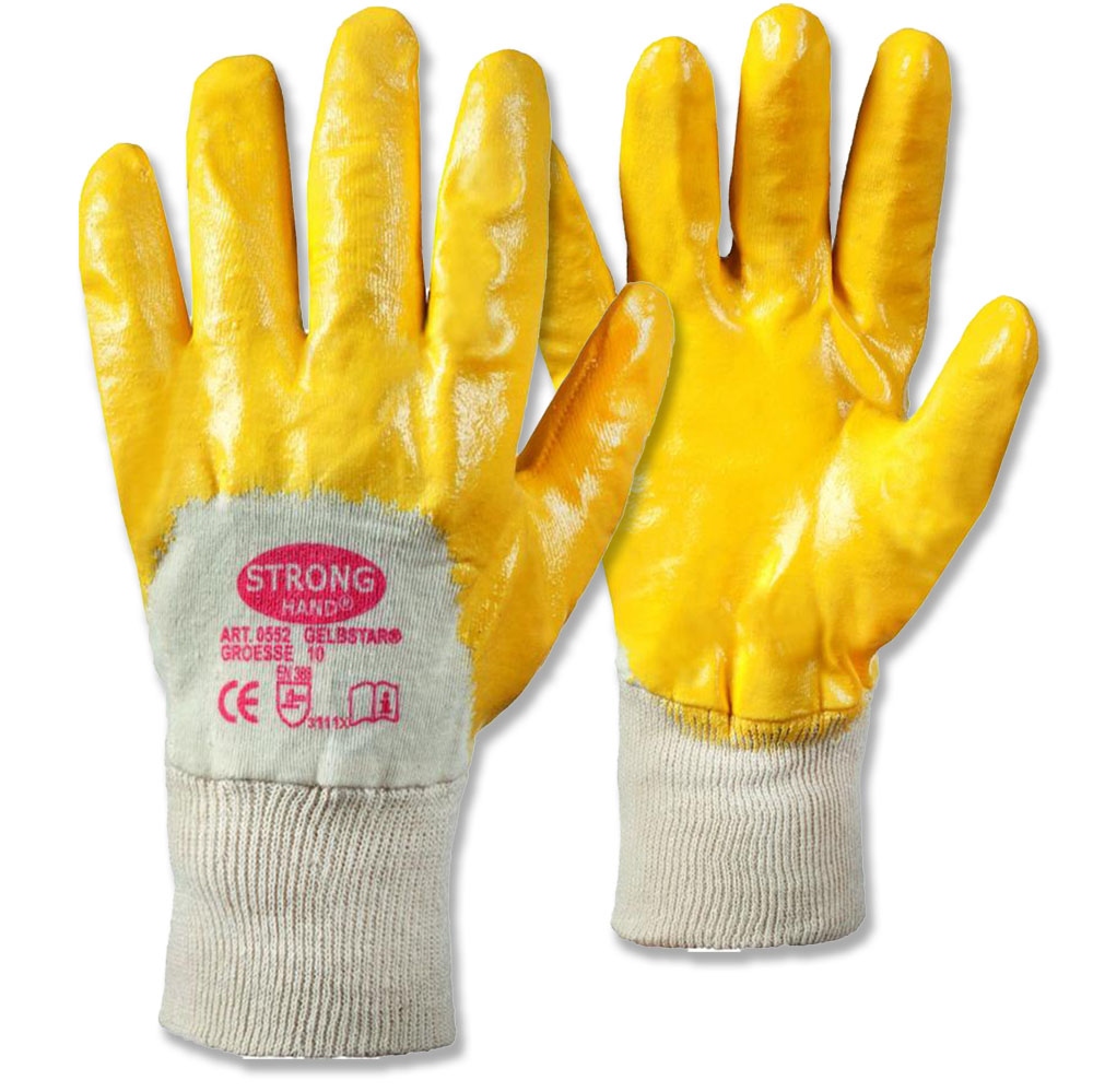 Stronghand 0552 GELBSTAR Nitrile-coated Safety Cotton Gloves 7-11