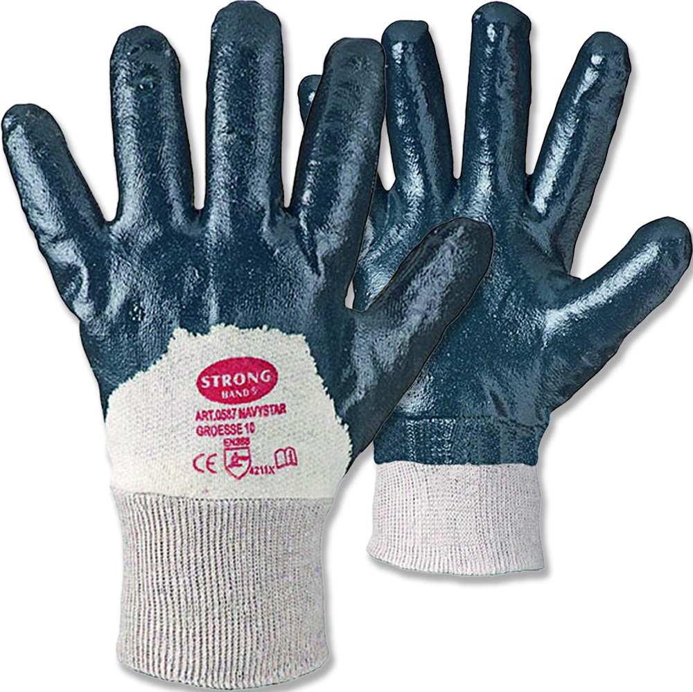 Stronghand 0560 NAVYSTAR 3/4 Nitrile-coated Safety Gloves blue 8-11
