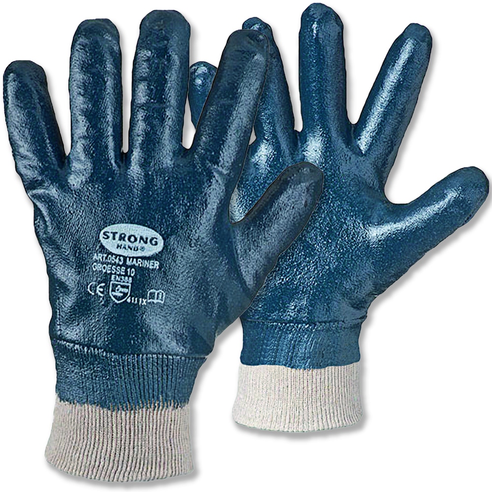 Stronghand 0561 MARINER Fully coated Nitrile Safety Gloves blue 10-11