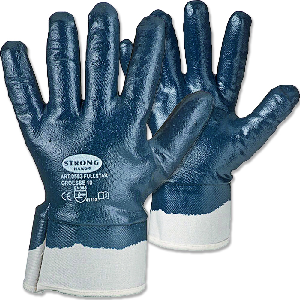 Stronghand 0564 FULLSTAR Fully coated Nitrile Safety Gloves blue 9-11