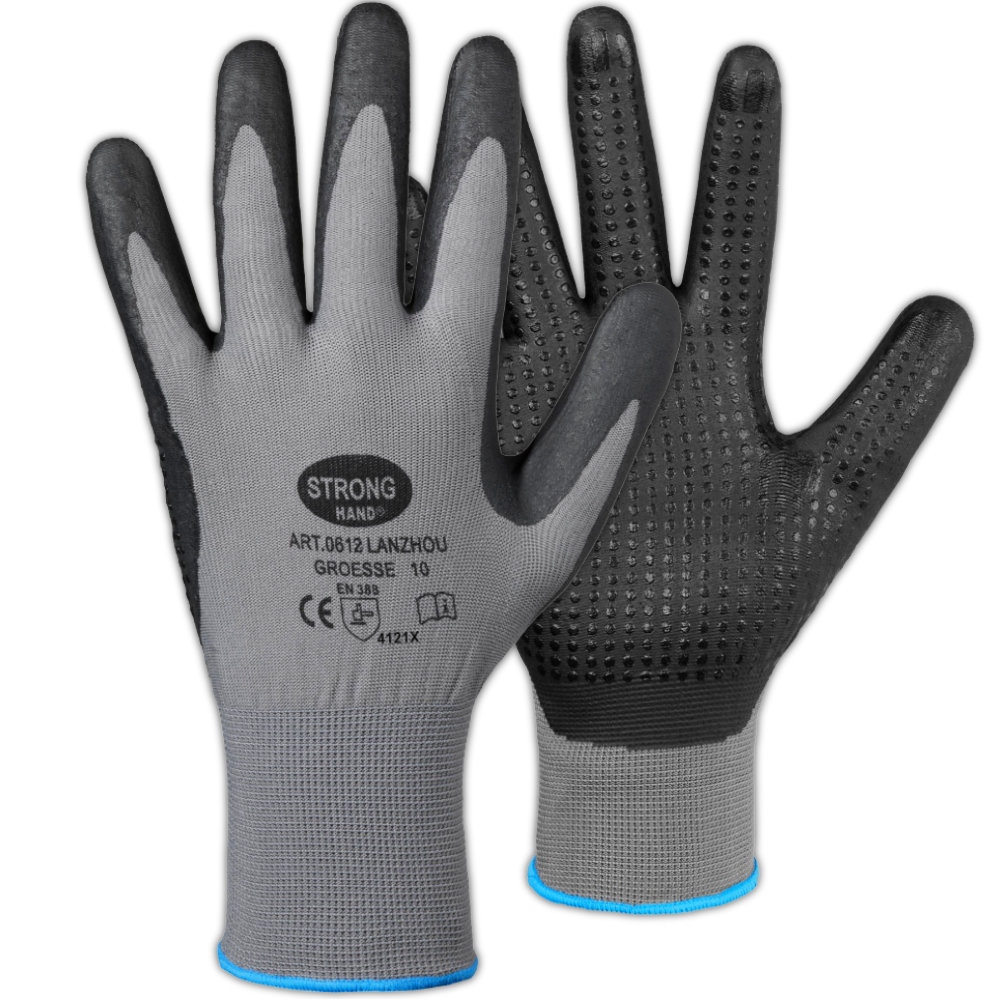 Stronghand 0612 LANZHOU Nitrile-coated Dotted Safety Work Gloves 7-11