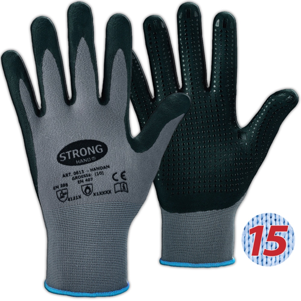 Stronghand 0613 Handan Nitrile-coated Dotted Safety Work Gloves 6-11
