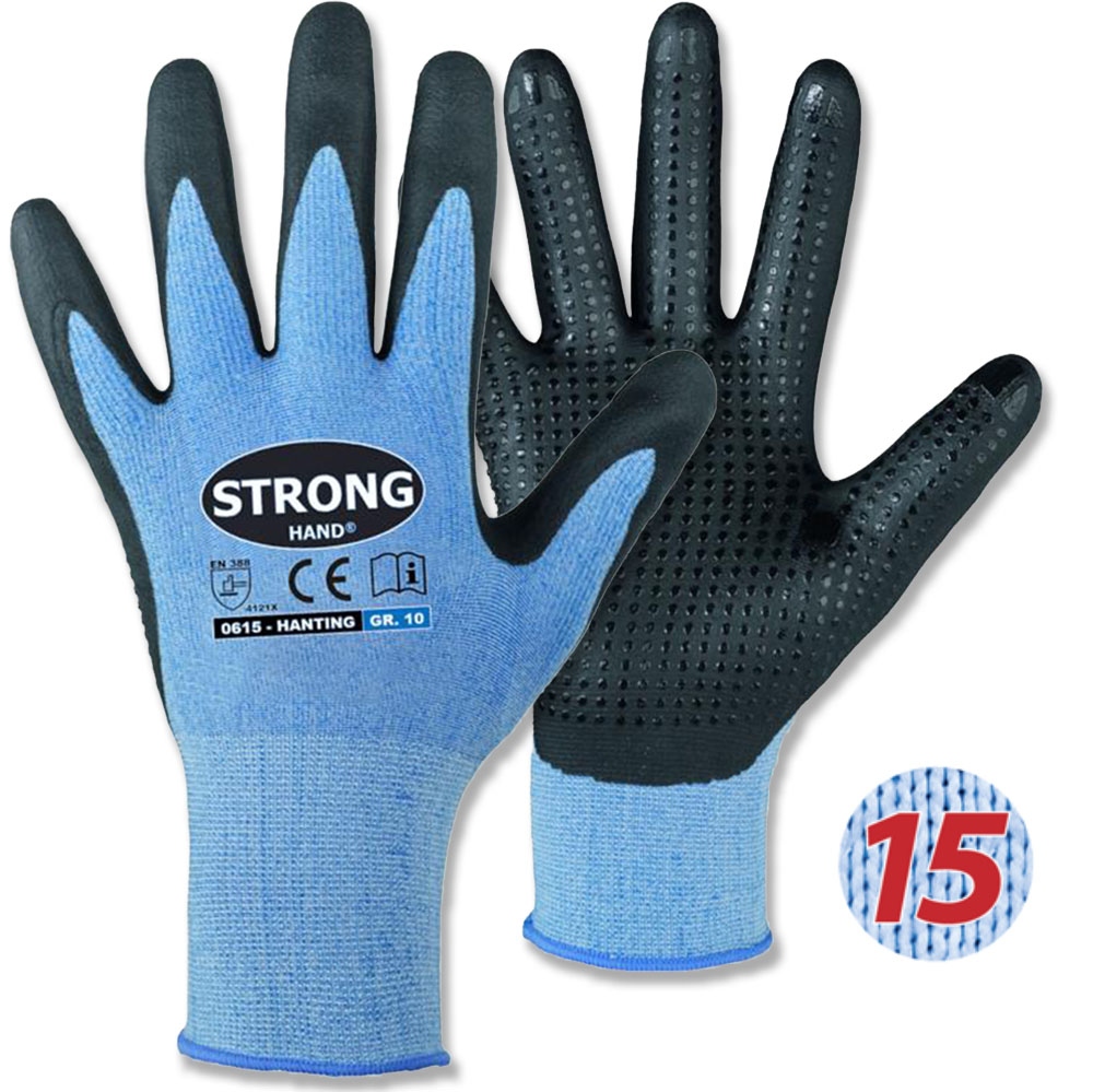 Stronghand 0615 HANTING Nitrile-coated Dotted Safety Gloves 7-11