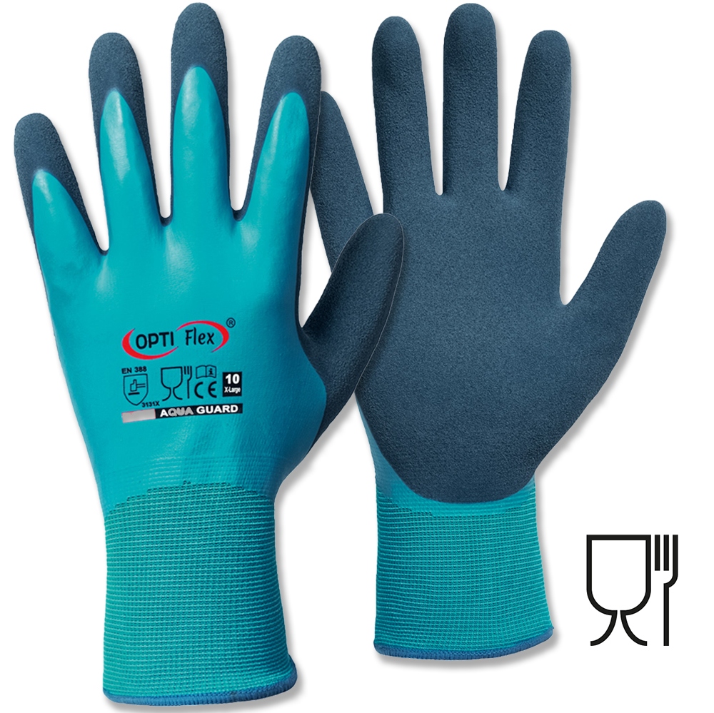 OPTI Flex® 0545 Aqua Guard Latex Safety Work Gloves for wet and dry