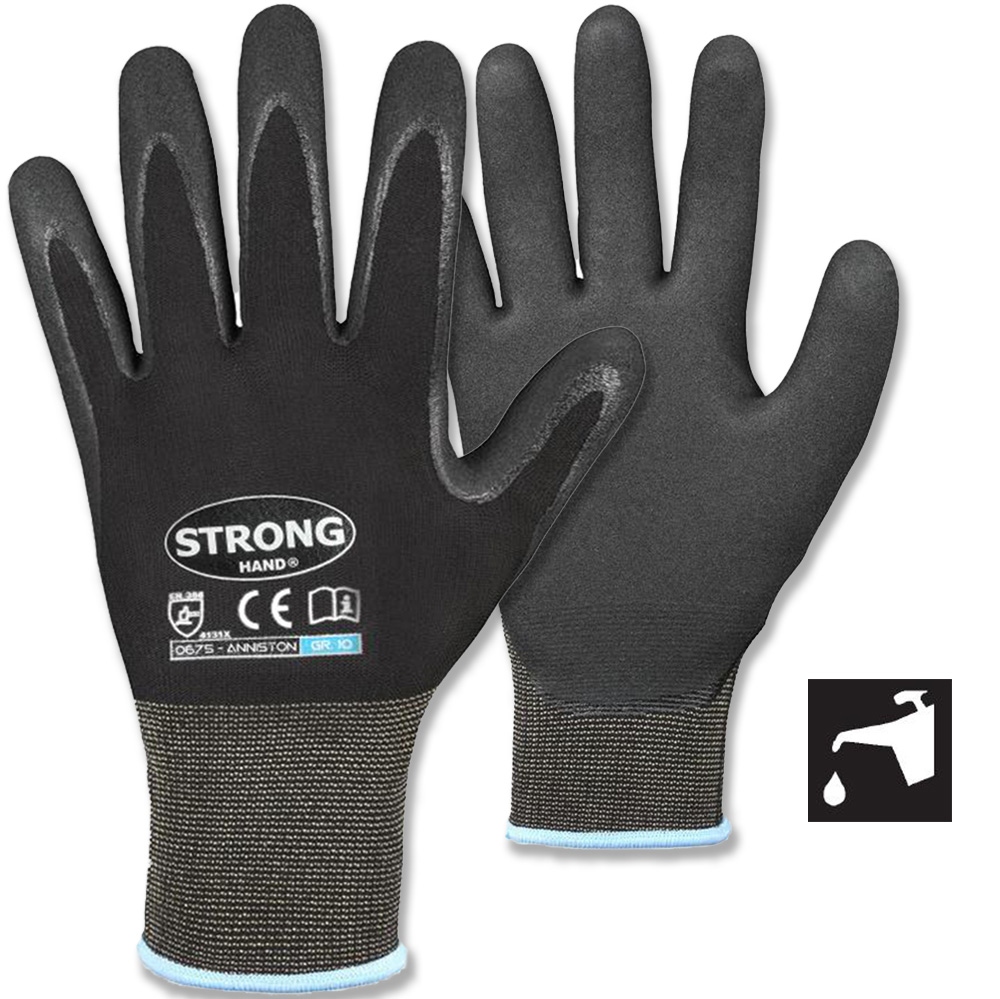 Stronghand 0675 Anniston Nitrile-coated Safety Gloves waterproof 7-11