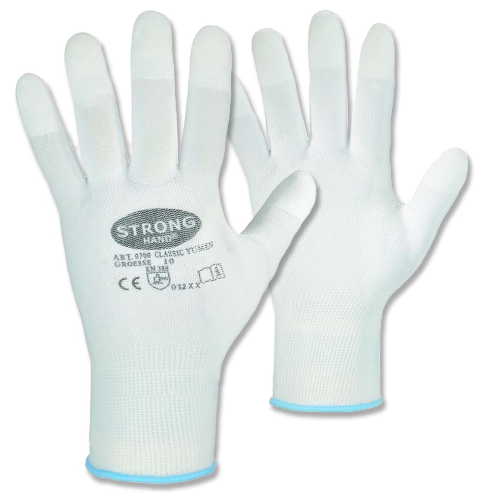 Stronghand Yumen 0700 Nylon Safety Gloves with PU-coated fingertips