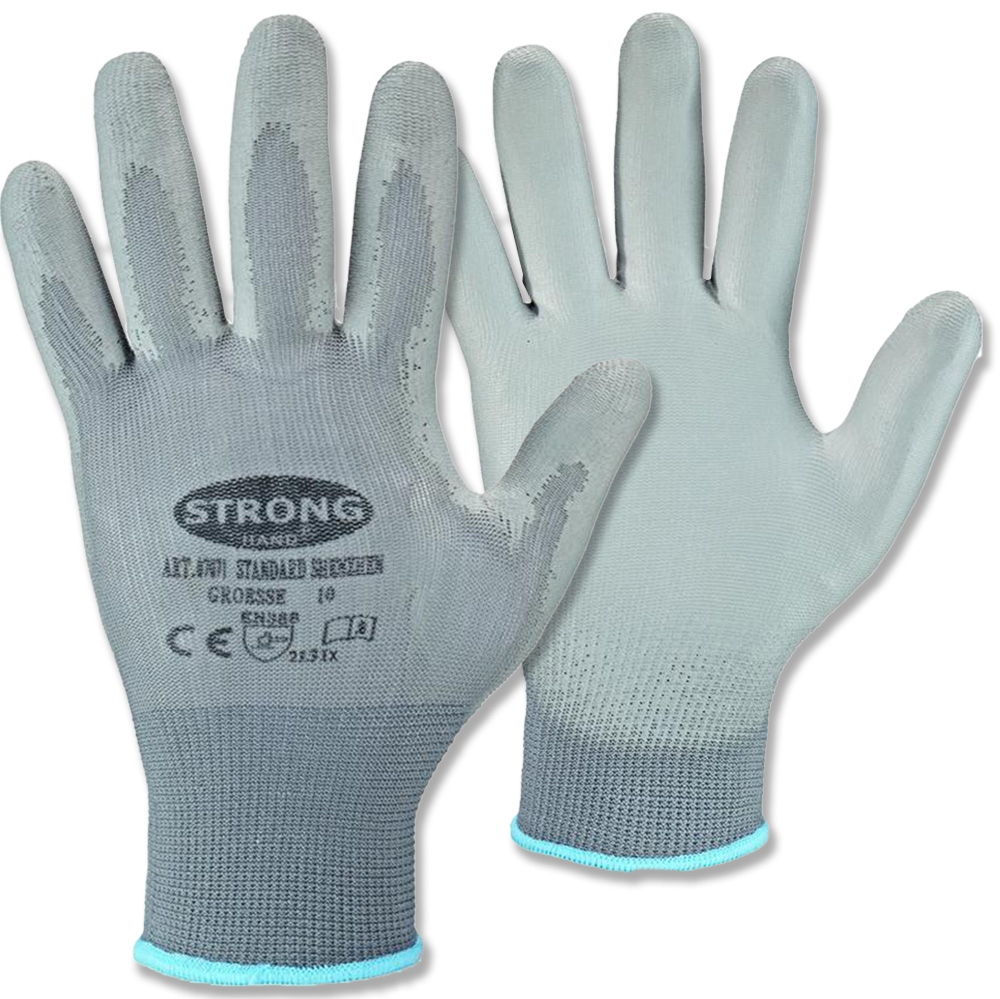 Stronghand 07071 STANDARD SHENZHEN PU-coated Safety Gloves grey 6-11