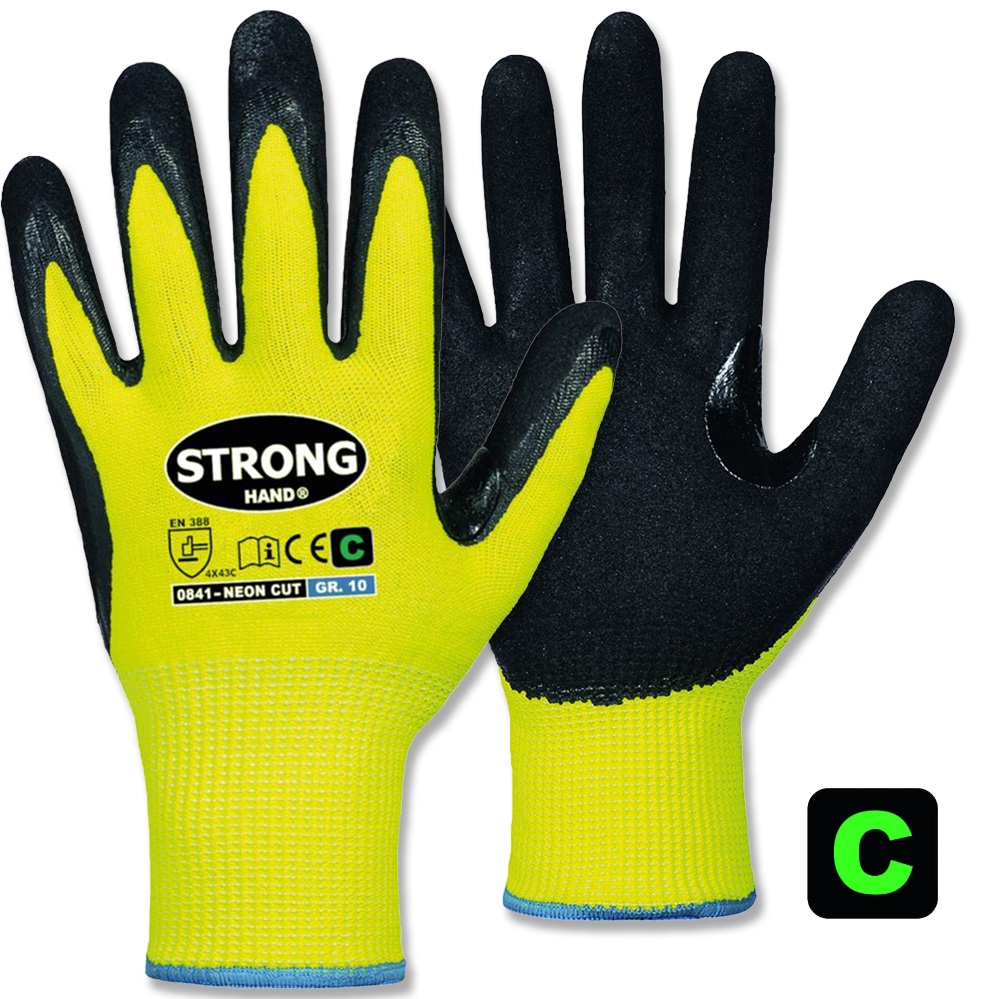 Stronghand 0841 NEON CUT 5 Nitrile-coated Cut Resistant Gloves level C