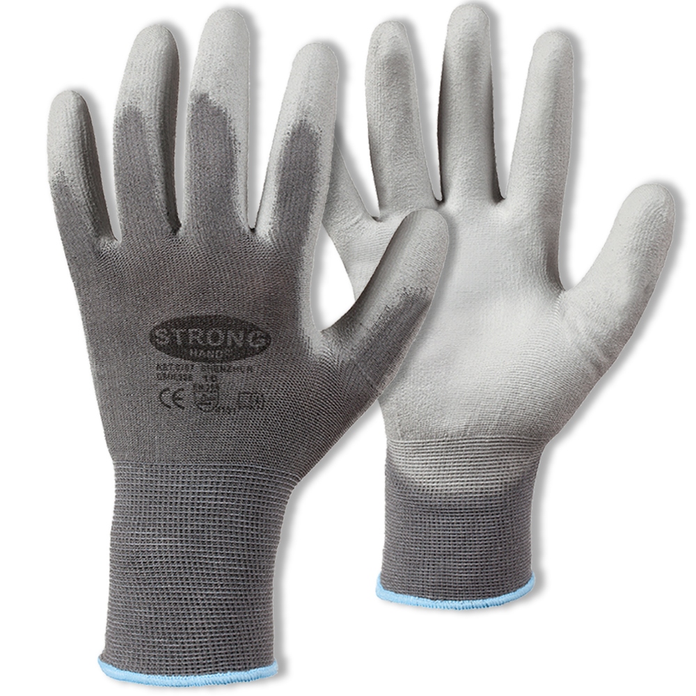 Stronghand 0707 PU-coated Nylon Assembly Gloves grey 6-11