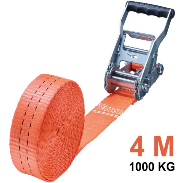 Tector 84506/4M Ratchet Tie Down Strap 1000/2000 kg, 35mm x 4m