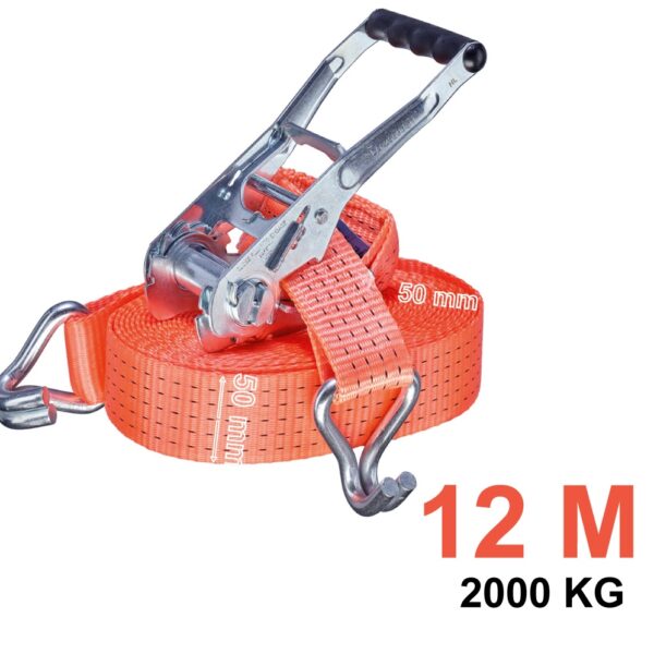 Tector 84510 Ratchet Tie Down Strap with Double J Hook 2000kg,50mm,12m