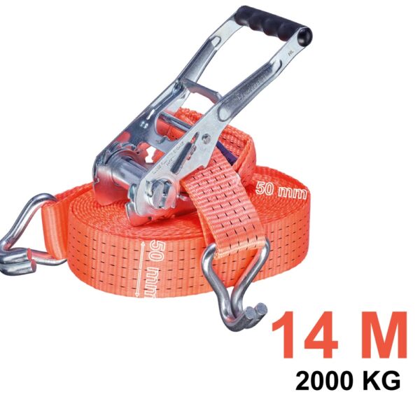 Tector 84510 Ratchet Tie Down Strap with Double J Hook 2000kg,50mm,14m