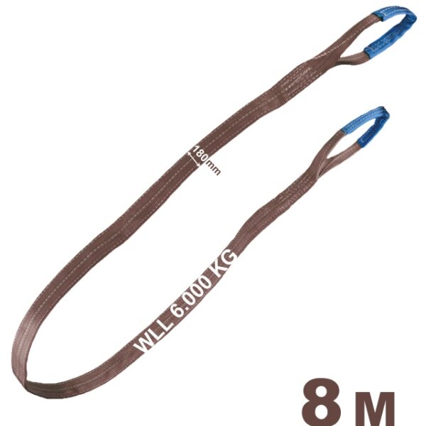 Tector 84550 Webbing Lifting Sling brown 6000kg, 180 mm x 8 m