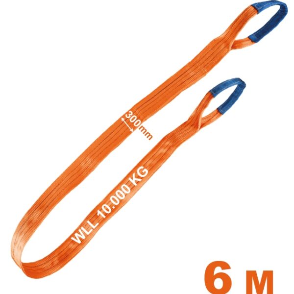 Tector 84554 Webbing Lifting Sling orange 10000kg, 300 mm x 6 m