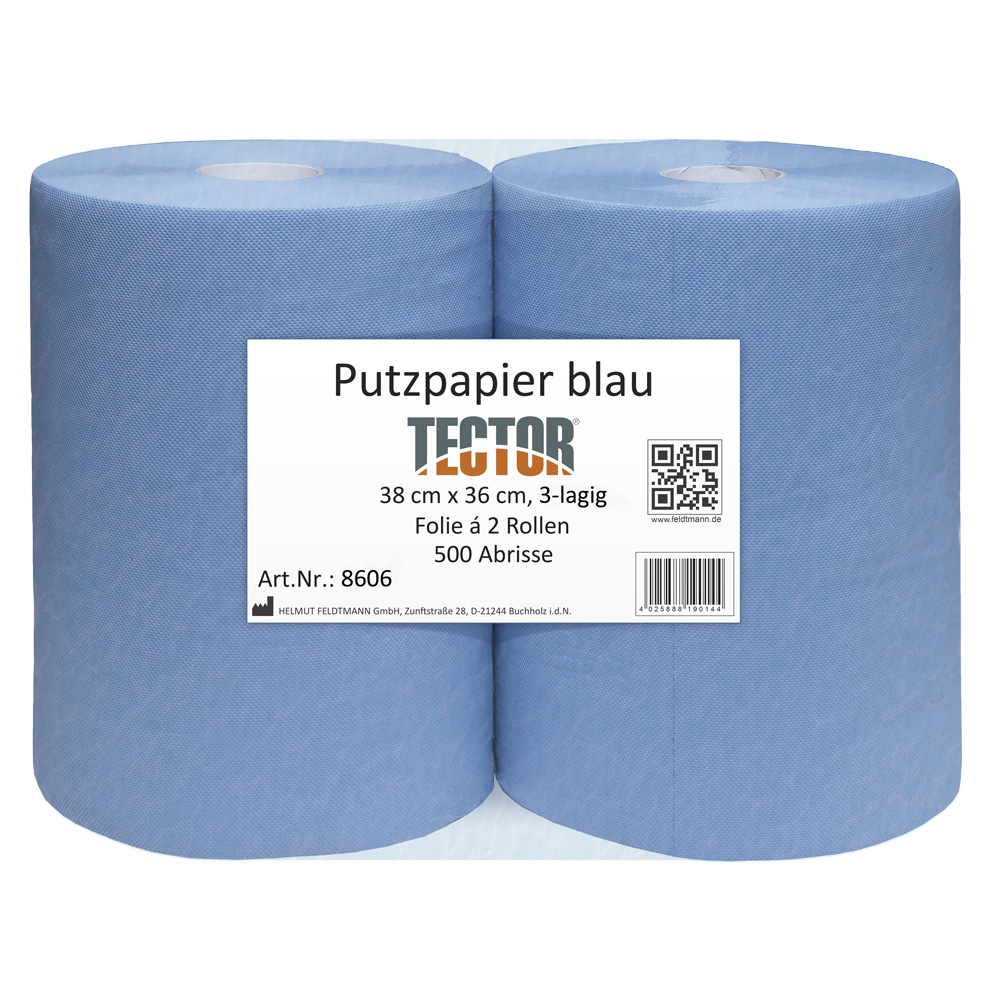 Tector 8606 Three-ply paper rolls of 500 sheets 38x36cm