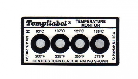 Tempilabel Serie 4 - Pack of 10 Irreversible temperature indicating labels