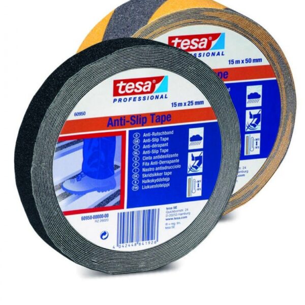 tesa® 60951 anti slip marking tape, yellow/black, 15m x 50mm
