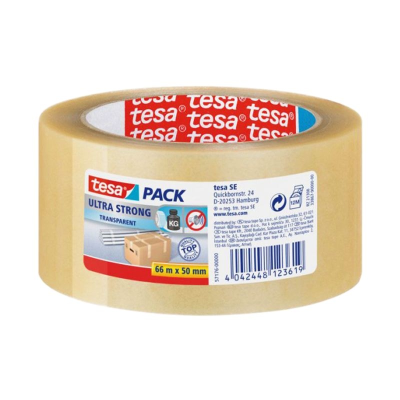 Tesa 4124 Packaging Tape, Pvc, transparent 50mm x 66m