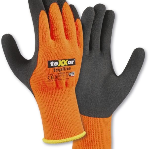 Texxor 2210 Topline Winter work gloves latex-coated orange EN407