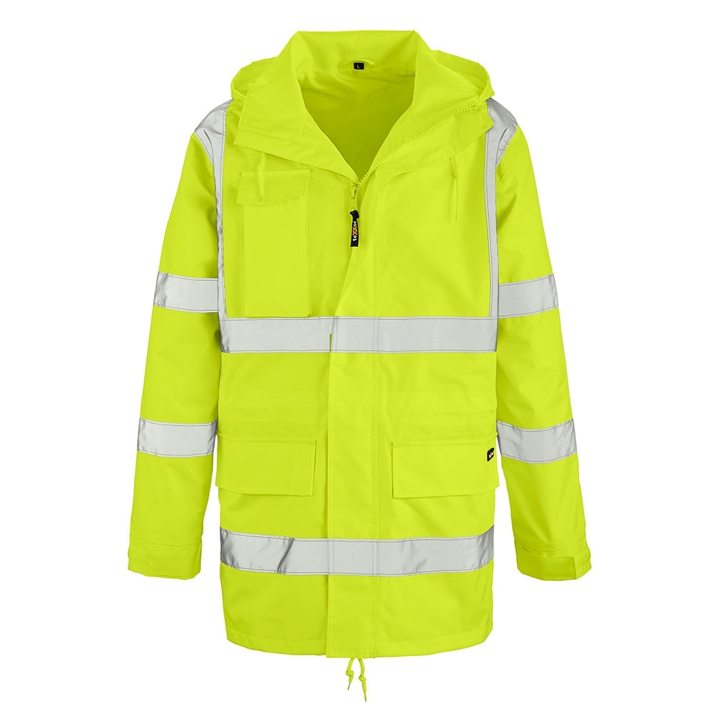 Hi Vis Rain Jacket EN 343 class 4/1 yellow S-5XL, Texxor 4101