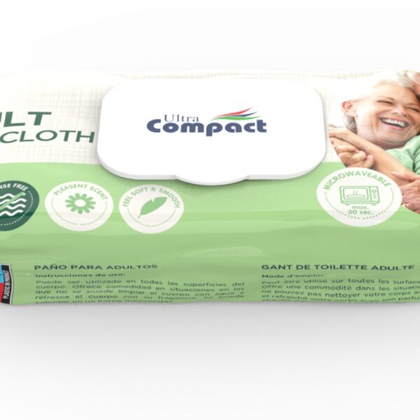 Ultra Compact Adult Washcloth Wet Wipes, 50 pcs