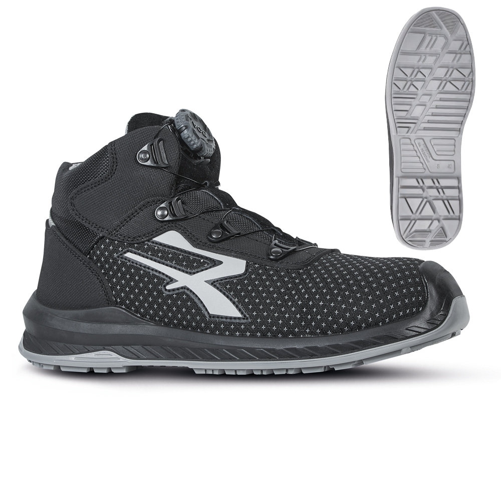Composite Toe High Safety Shoes black/grey S3 SRC ESD, U-Power RI10414
