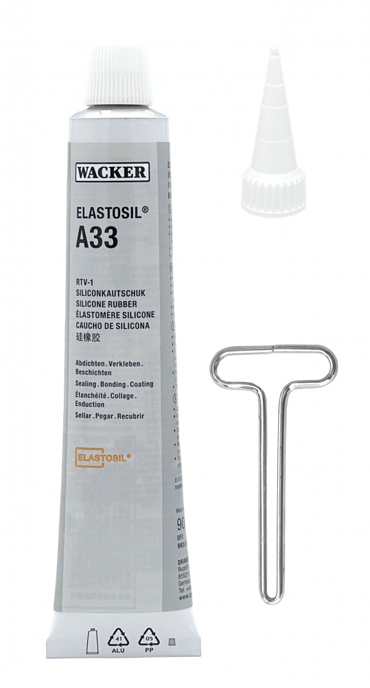Wacker Elastosil A33 Moisture Curing Silicone Rubber RTV-1 ivory 90ml
