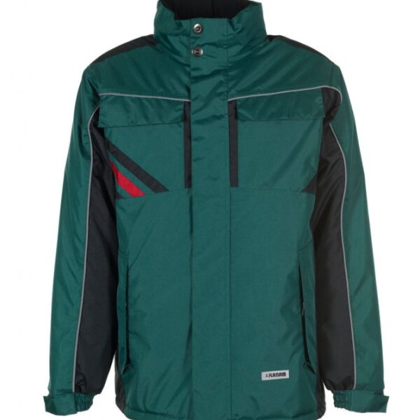 Planam 2305 Highline Winter Jacket, green/black/red