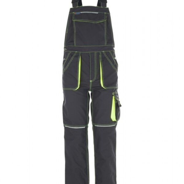 Planam 6230 Basalt Neon Dungarees anthracite/yellow Size 44