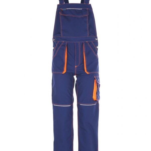 Planam 6231 Basalt Neon - Dungarees - navy/orange