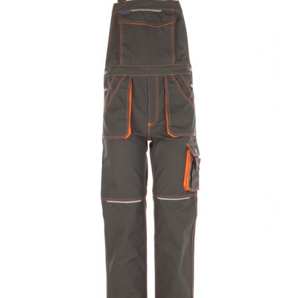 Planam 6232 Basalt Neon - Dungarees - olive/orange